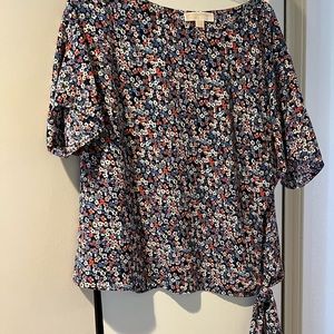 Michael Kors side tie floral blouse